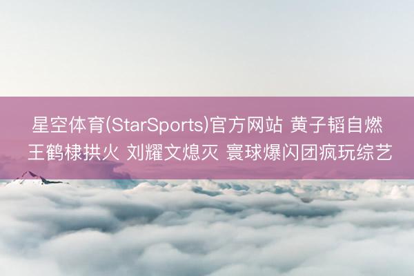 星空体育(StarSports)官方网站 黄子韬自燃 王鹤棣拱火 刘耀文熄灭 寰球爆闪团疯玩综艺