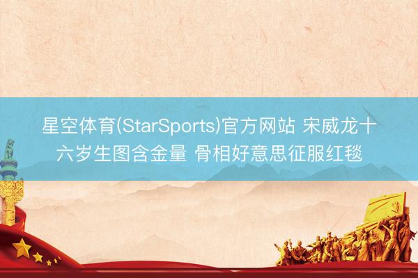 星空体育(StarSports)官方网站 宋威龙十六岁生图含金量 骨相好意思征服红毯