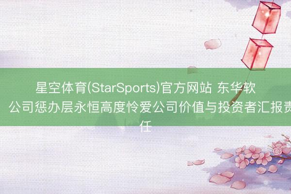 星空体育(StarSports)官方网站 东华软件：公司惩办层永恒高度怜爱公司价值与投资者汇报责任