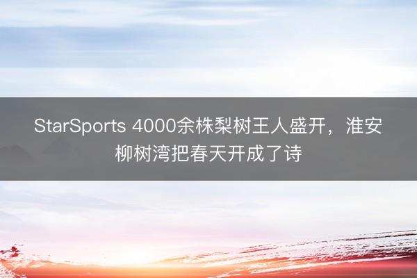 StarSports 4000余株梨树王人盛开，淮安柳树湾把春天开成了诗