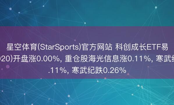 星空体育(StarSports)官方网站 科创成长ETF易方达(588020)开盘涨0.00%, 重仓股海光信息涨0.11%, 寒武纪跌0.26%