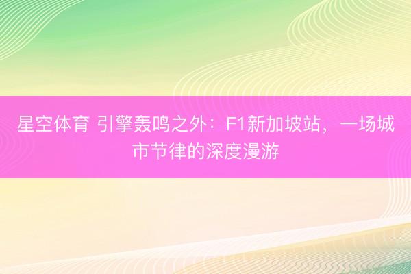 星空体育 引擎轰鸣之外:F1新加坡站,一场城市节律的深度漫游