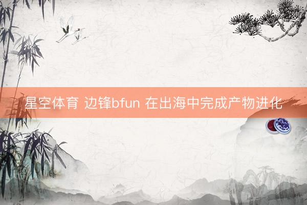 星空体育 边锋bfun 在出海中完成产物进化