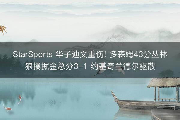 StarSports 华子迪文重伤! 多森姆43分丛林狼擒掘金总分3-1 约基奇兰德尔驱散