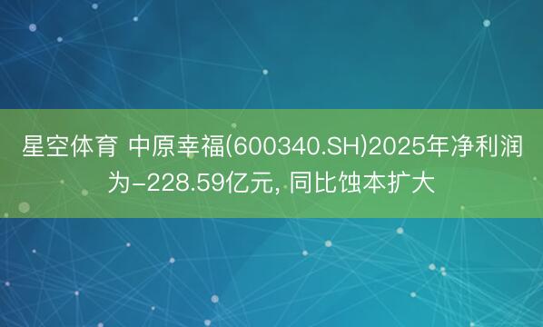 星空体育 中原幸福(600340.SH)2025年净利润为-228.59亿元， 同比蚀本扩大