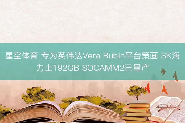 星空体育 专为英伟达Vera Rubin平台策画 SK海力士192GB SOCAMM2已量产