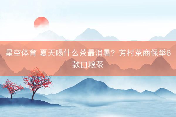 星空体育 夏天喝什么茶最消暑？芳村茶商保举6款口粮茶