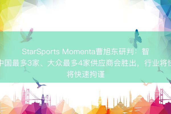 StarSports Momenta曹旭东研判：智驾边界中国最多3家、大众最多4家供应商会胜出，行业将快速拘谨
