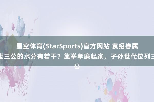 星空体育(StarSports)官方网站 袁绍眷属四世三公的水分有若干？靠举孝廉起家，子孙世代位列三公