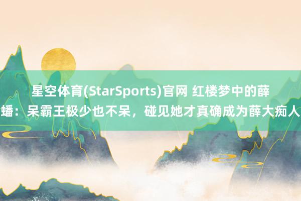 星空体育(StarSports)官网 红楼梦中的薛蟠：呆霸王极少也不呆，碰见她才真确成为薛大痴人