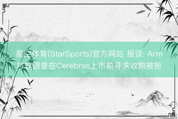 星空体育(StarSports)官方网站 报谈: Arm与软银曾在Cerebras上市前寻求收购被拒