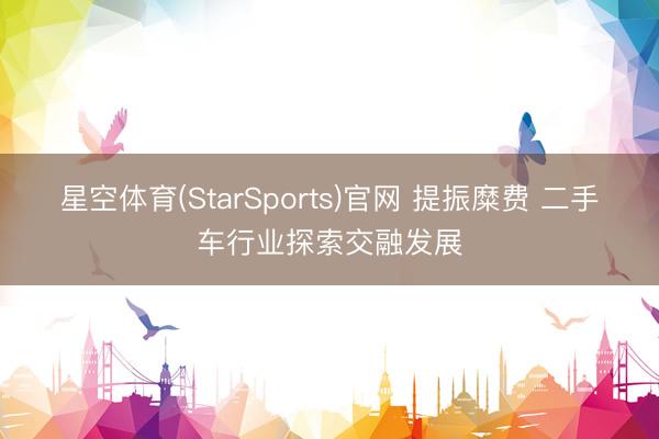星空体育(StarSports)官网 提振糜费 二手车行业探索交融发展