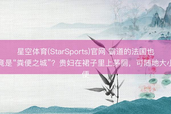 星空体育(StarSports)官网 霸道的法国也曾竟是“粪便之城”？贵妇在裙子里上茅厕，可随地大小便